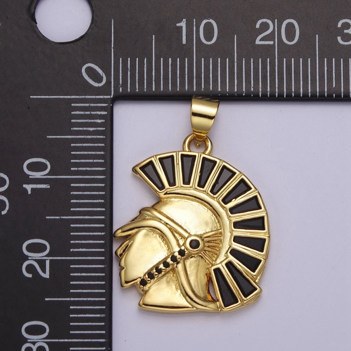 Gold Filled Micro Paved CZ Trojan Knight Green Black Clear Baguette Greek Corinthian Helmet Pendant J-772 J-764 J-766