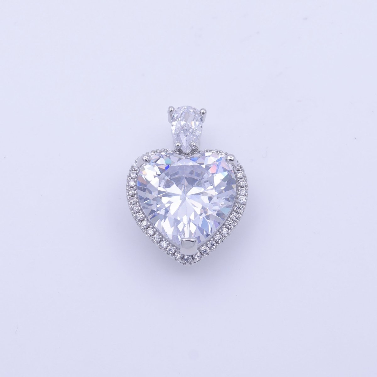 Gold Filled Micro Paved Red Green Pink Clear CZ Heart Teardrop Pendant in Gold & Silver H-197 H-198 H-204 H-229 H-231 J-102 - J-104