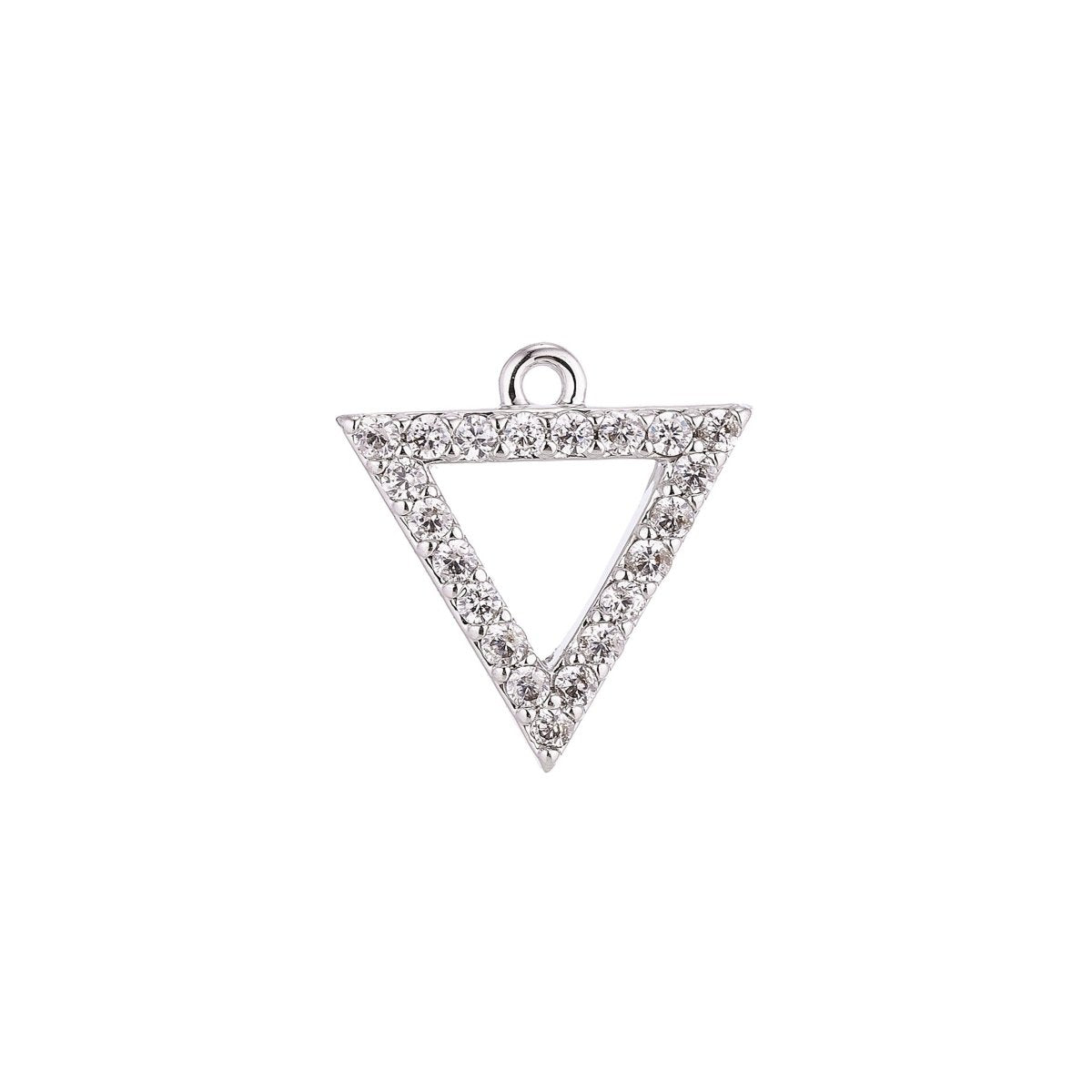 Gold Filled Micro Paved Triangle Geometric Minimalist Charm C-003