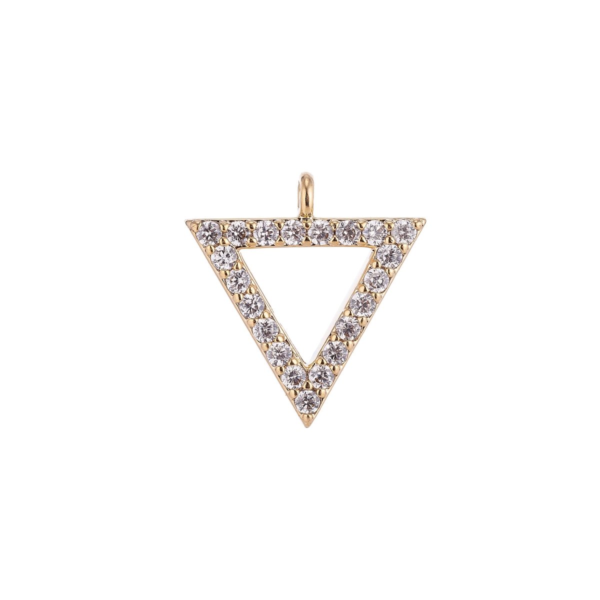 Gold Filled Micro Paved Triangle Geometric Minimalist Charm C-003