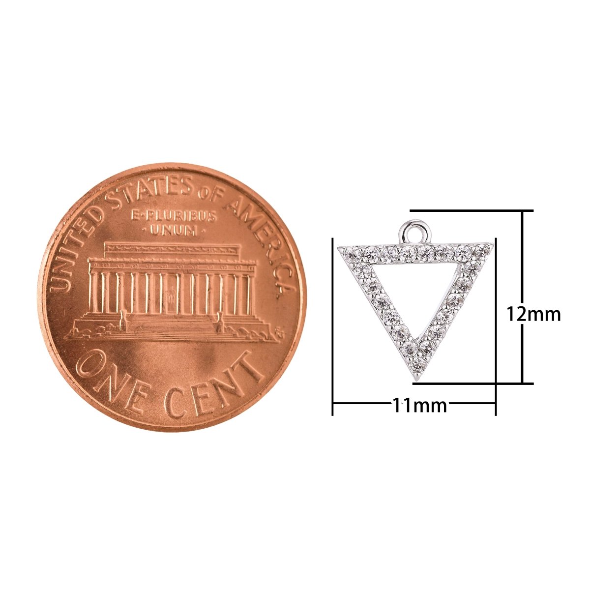 Gold Filled Micro Paved Triangle Geometric Minimalist Charm C-003