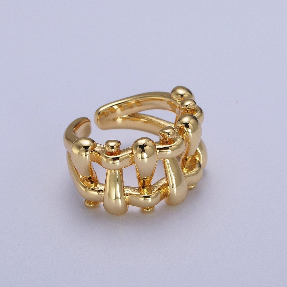 Gold Filled Minimalist Gold, Silver Bubble Wide Geometric Rings | O-088 O-089