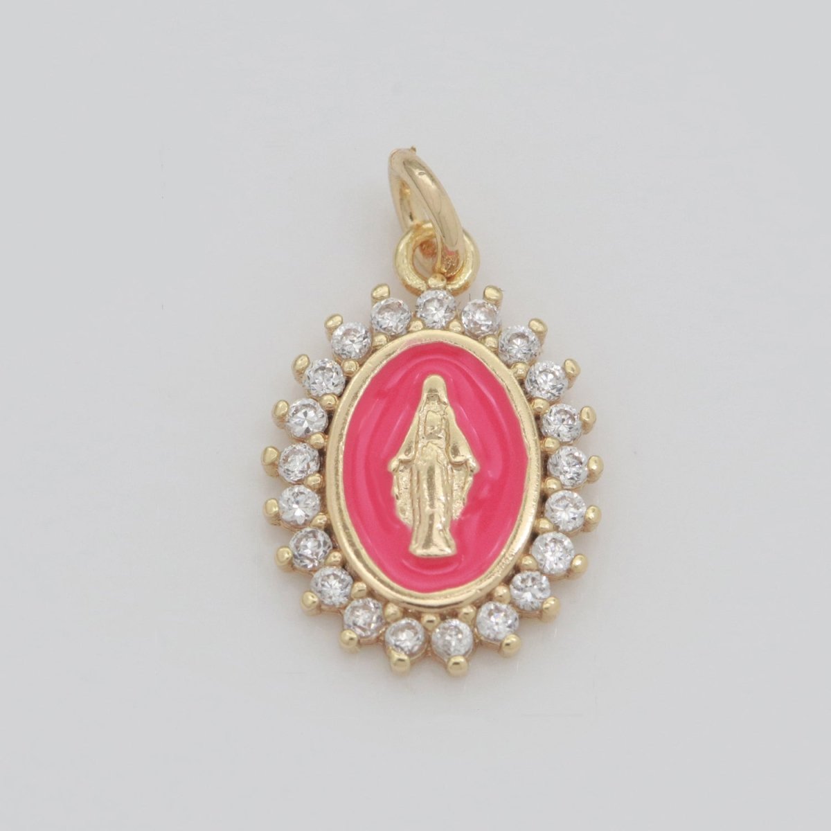 Gold Filled Miraculous Lady Charm Virgin Mary Our Lady of Lourdes, Catholic Religious Bijoux Jewelry Supply for Necklace Bracelet Earring M-607-M-609 N-272