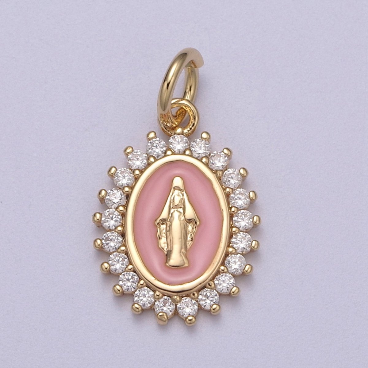 Gold Filled Miraculous Lady Charm Virgin Mary Our Lady of Lourdes, Catholic Religious Bijoux Jewelry Supply for Necklace Bracelet Earring M-607-M-609 N-272