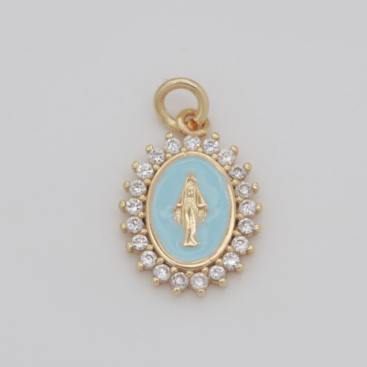 Gold Filled Miraculous Lady Charm Virgin Mary Our Lady of Lourdes, Catholic Religious Bijoux Jewelry Supply for Necklace Bracelet Earring M-607-M-609 N-272