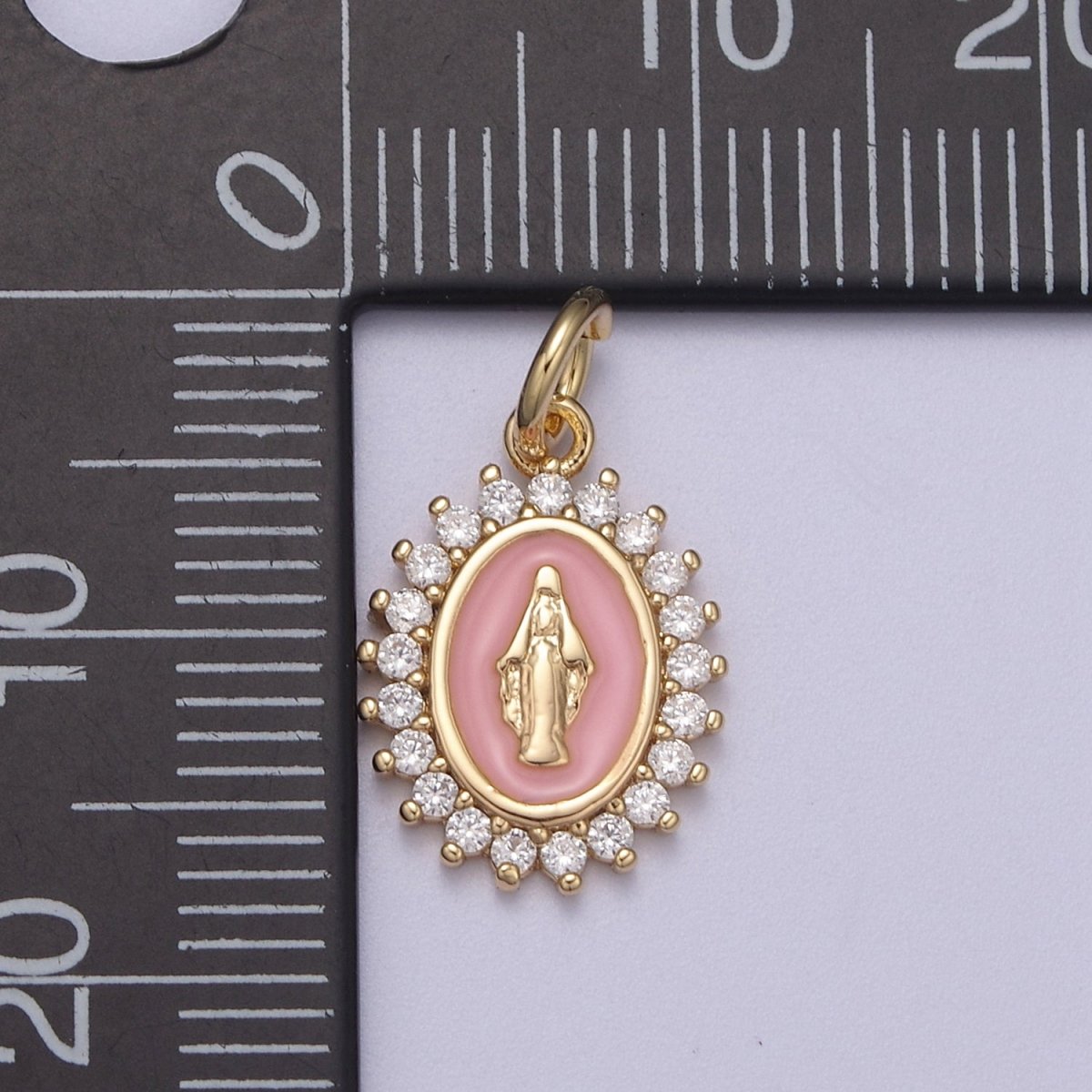 Gold Filled Miraculous Lady Charm Virgin Mary Our Lady of Lourdes, Catholic Religious Bijoux Jewelry Supply for Necklace Bracelet Earring M-607-M-609 N-272