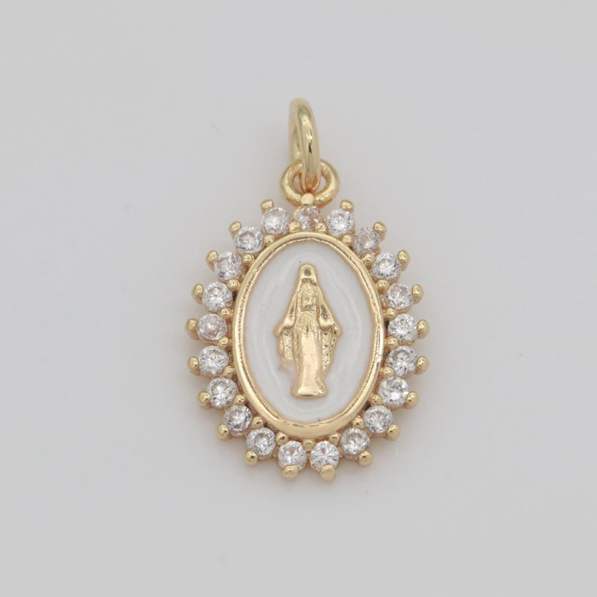 Gold Filled Miraculous Lady Charm Virgin Mary Our Lady of Lourdes, Catholic Religious Bijoux Jewelry Supply for Necklace Bracelet Earring M-607-M-609 N-272