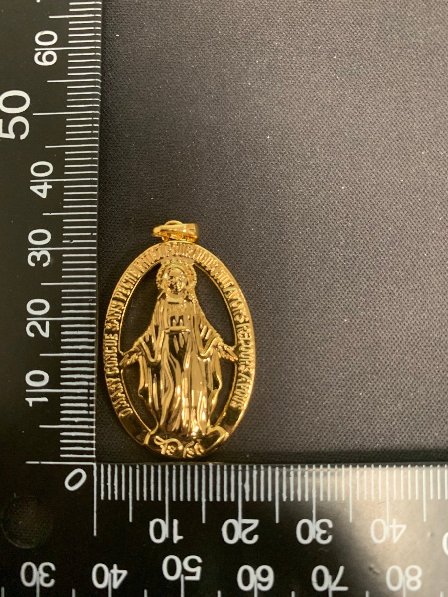 Gold Filled Miraculous Lady Virgin Mother Mary, Holy, Saint, Faith, Religious, Necklace Pendant Charm Bails Findings for jewelry Making H-862