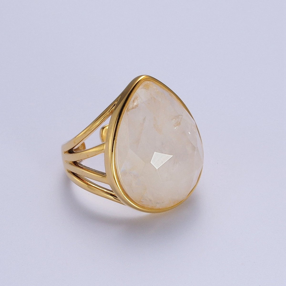 Gold Filled Multifaceted Teardrop Gemstone Ring | O-152~O-157 O-165 O-186 O-187