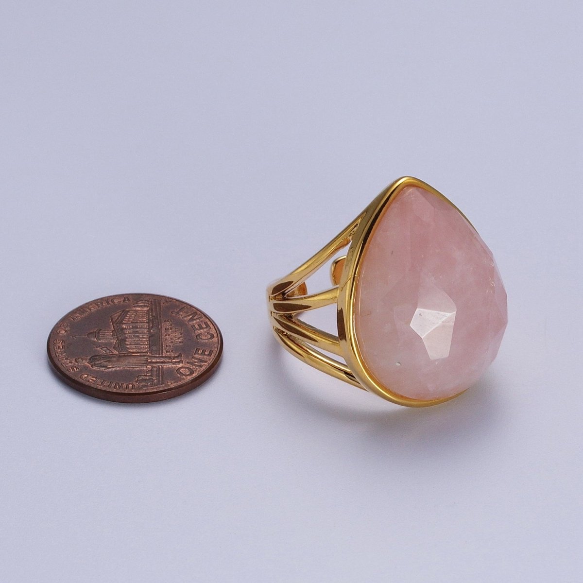 Gold Filled Multifaceted Teardrop Gemstone Ring | O-152~O-157 O-165 O-186 O-187