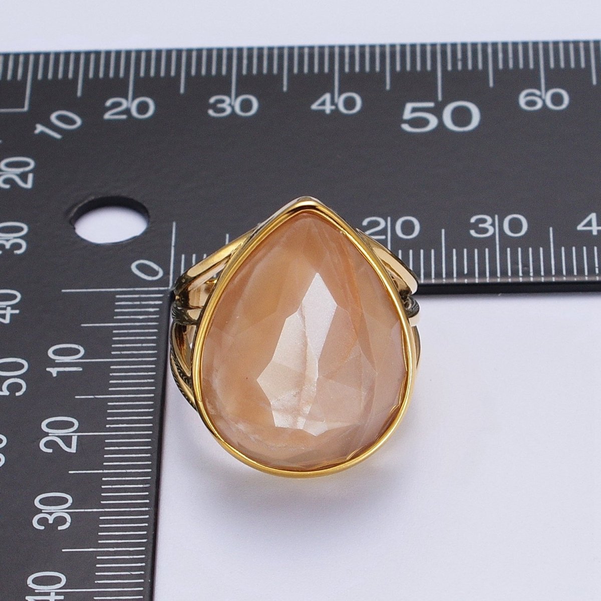 Gold Filled Multifaceted Teardrop Gemstone Ring | O-152~O-157 O-165 O-186 O-187