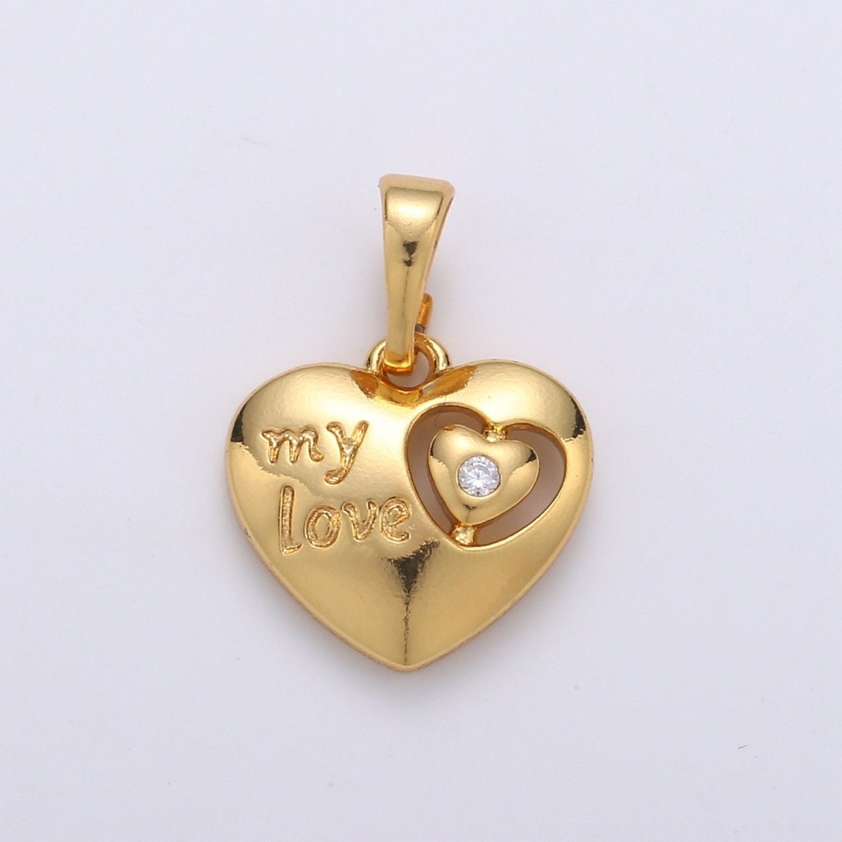 Gold Filled My Love Heart Pendants J-082 - DLUXCA