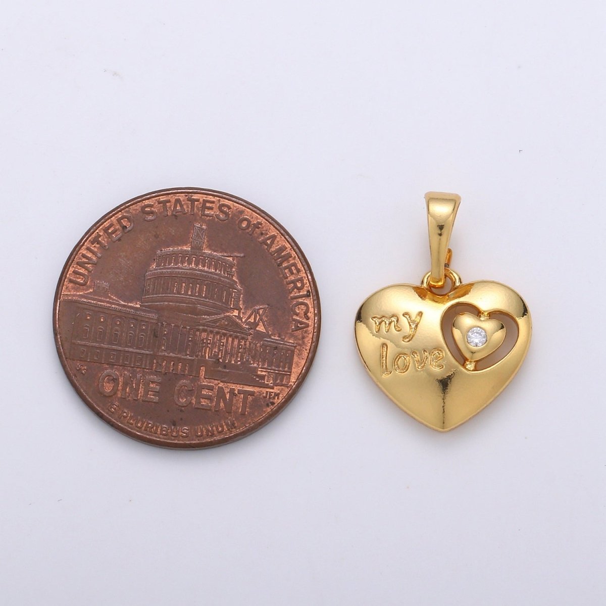 Gold Filled My Love Heart Pendants J-082 - DLUXCA
