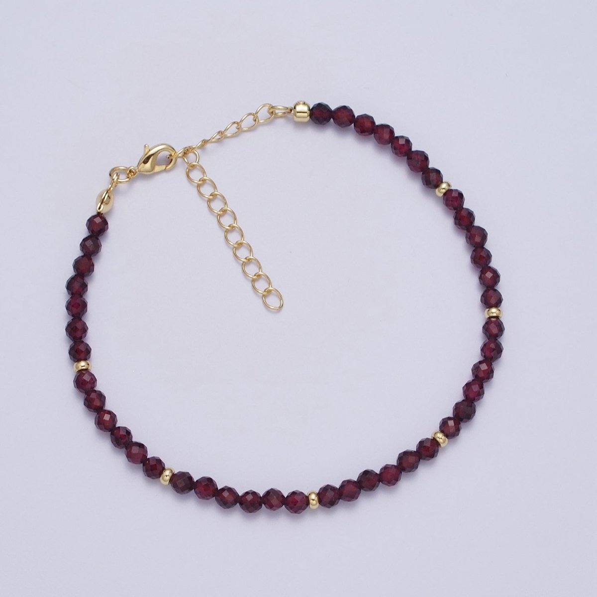 Gold Filled Natural 3.5mm Red Garnett, Blue Lapis Beaded Bracelet | WA-1284 WA-1285 Clearance Pricing