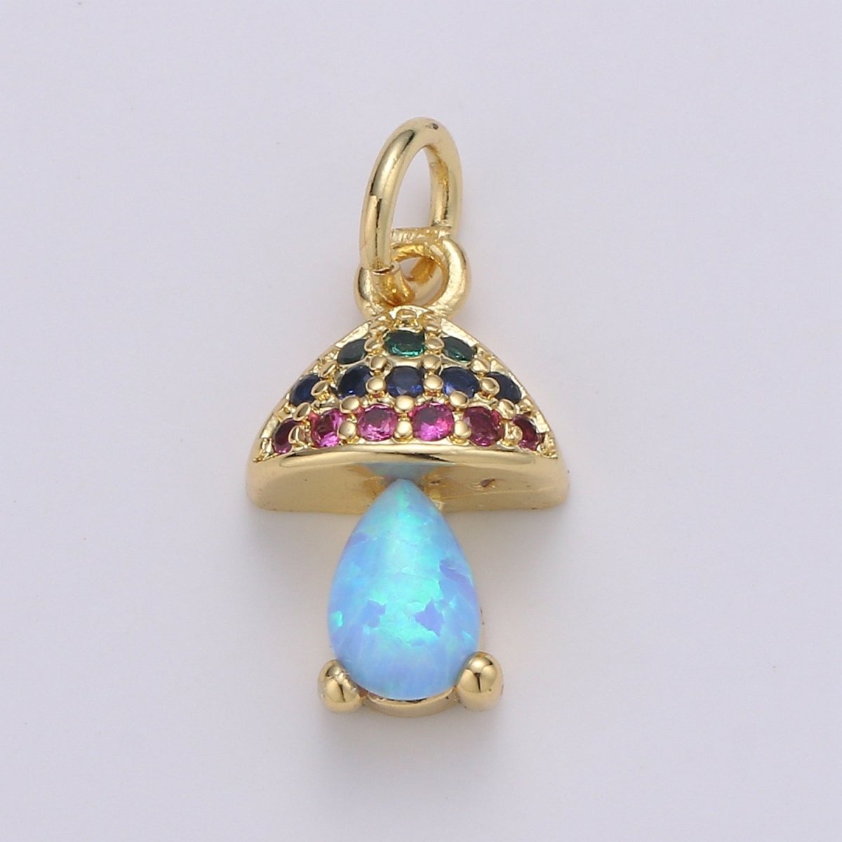 Gold Filled Opal Mushroom Charm E-003-E-005