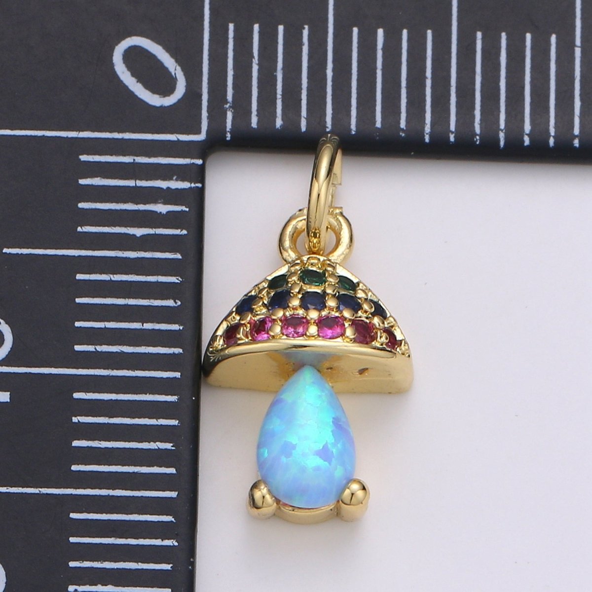 Gold Filled Opal Mushroom Charm E-003-E-005