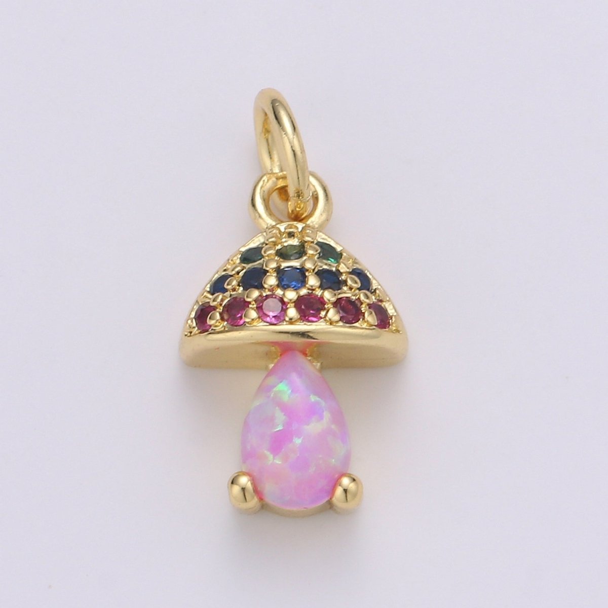 Gold Filled Opal Mushroom Charm E-003-E-005