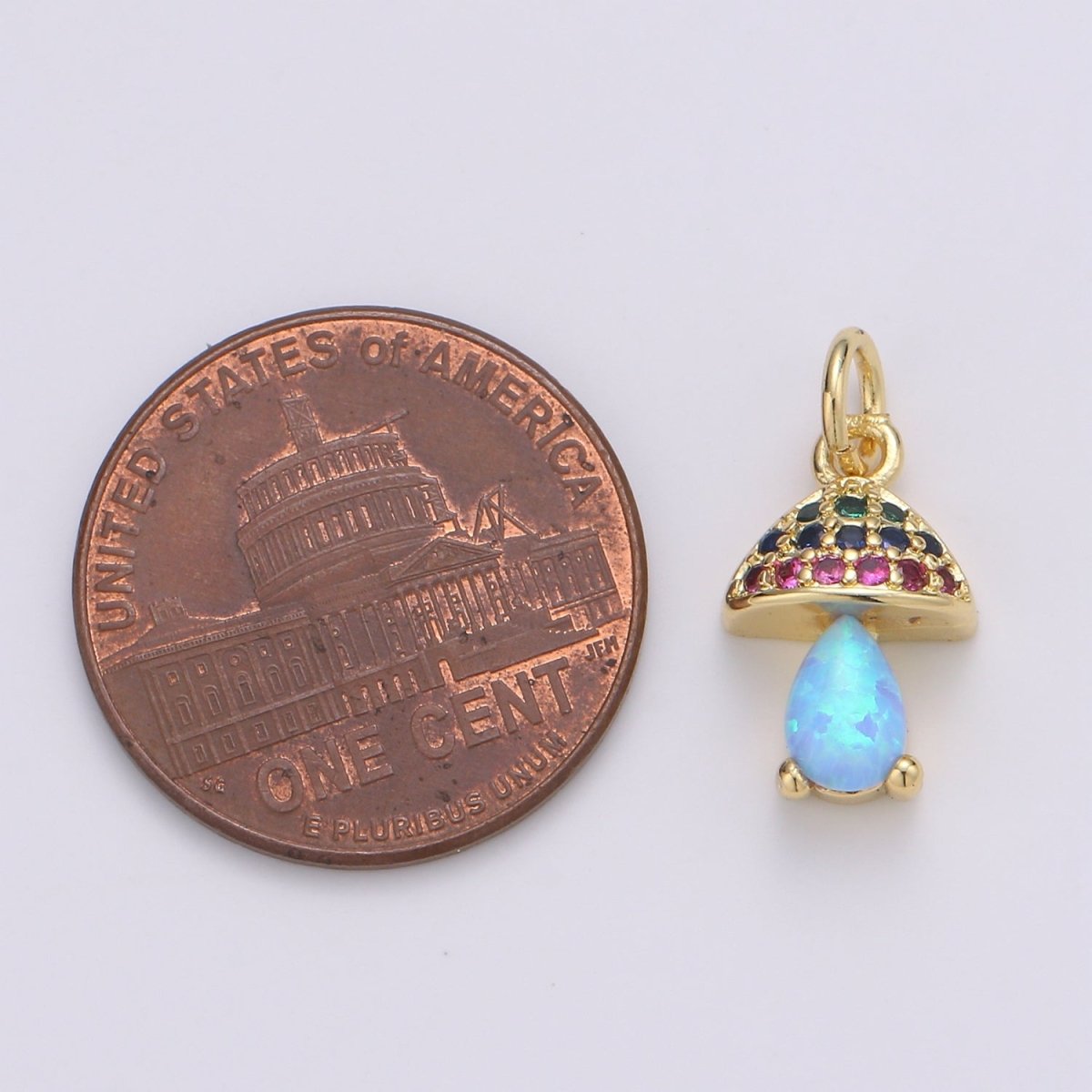 Gold Filled Opal Mushroom Charm E-003-E-005