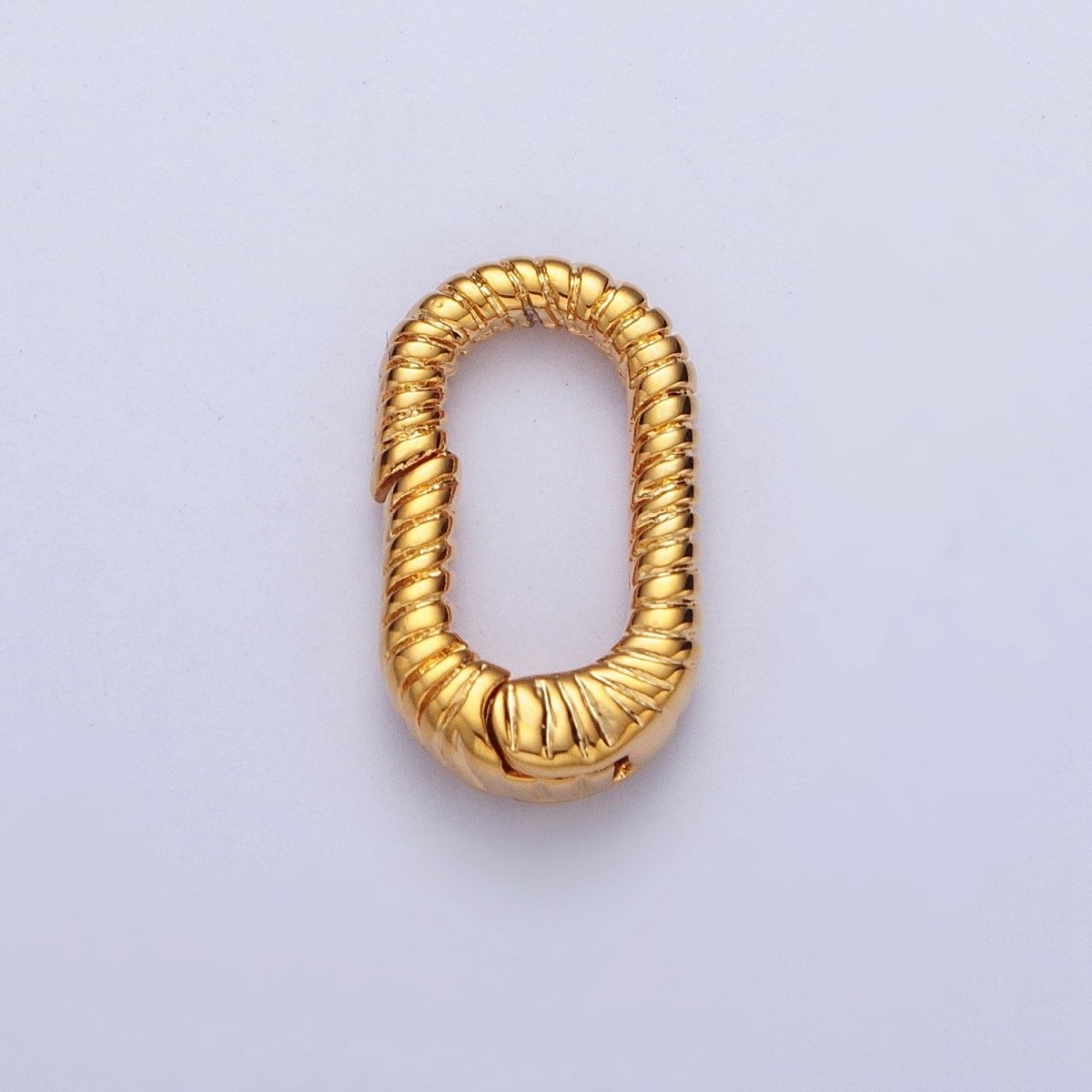 Gold Filled Oval Twisted Textured Croissant Spring Gate Clasps, Gold/Silver Pull Clasps For Jewelry Making L-820 L-868 L-869