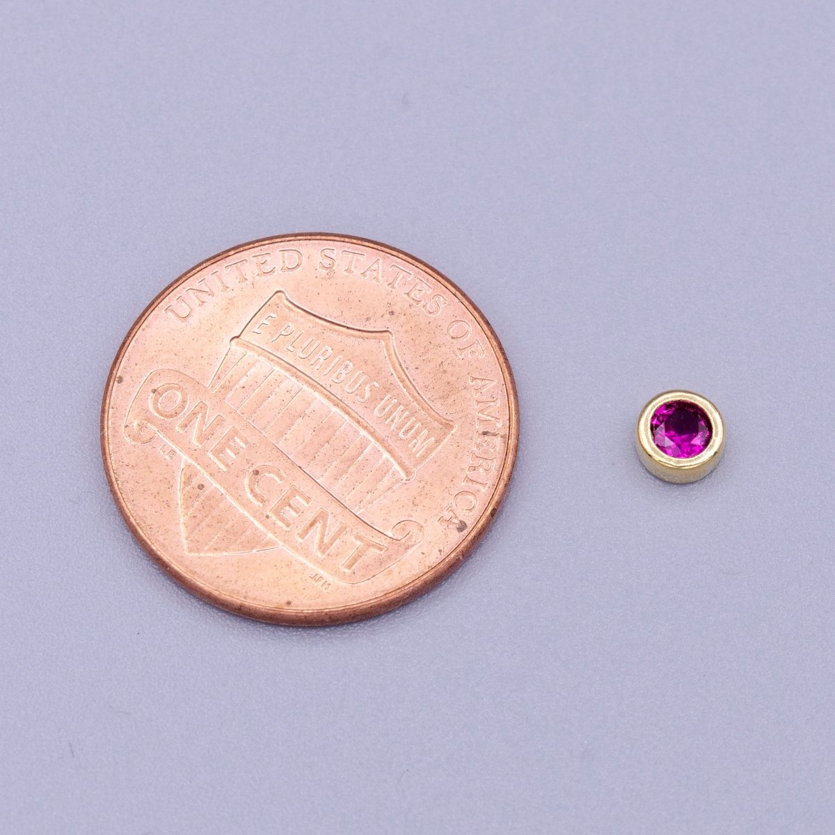 Gold Filled Personalized Locket Bead: 4mm Birthstone Bezel CZ | B-930~935