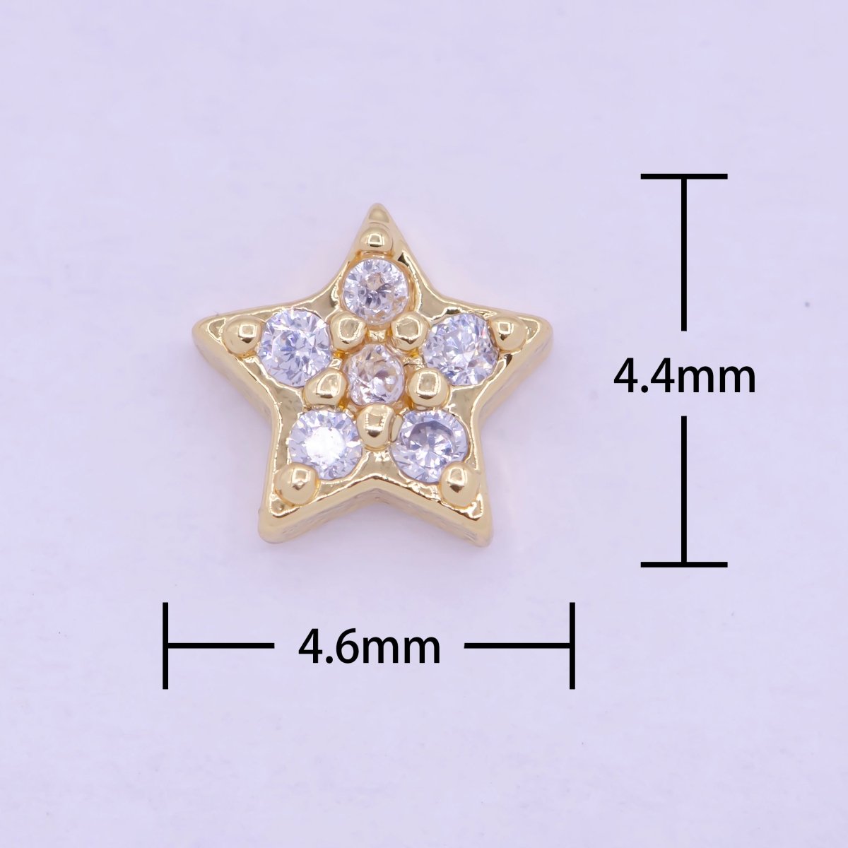 Gold Filled Personalized Locket Bead: Clear Fuchsia Pink Heart, Star Pawprint Clover, Horseshoe Lips Cross Bolt L-839~L-841