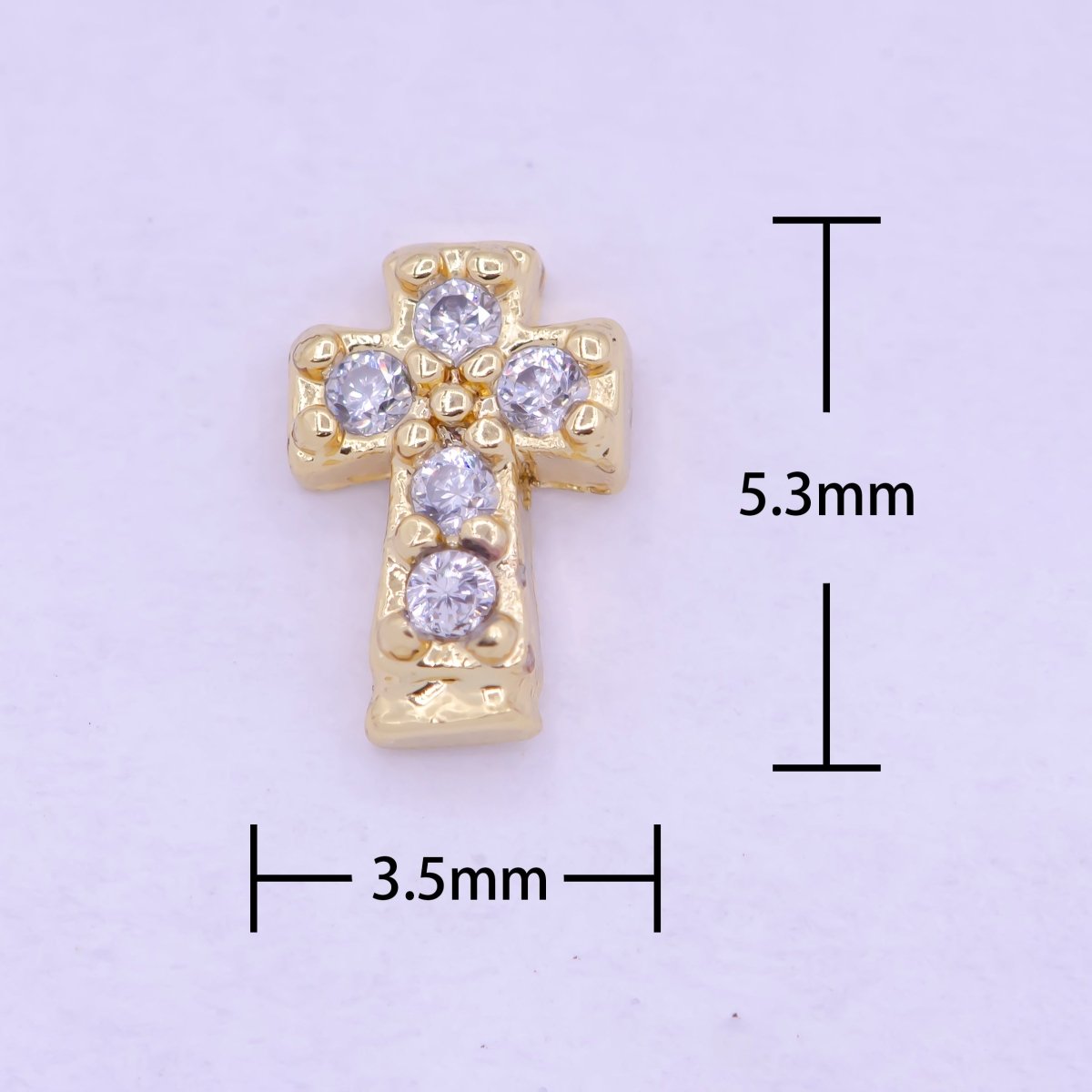 Gold Filled Personalized Locket Bead: Clear Fuchsia Pink Heart, Star Pawprint Clover, Horseshoe Lips Cross Bolt L-839~L-841