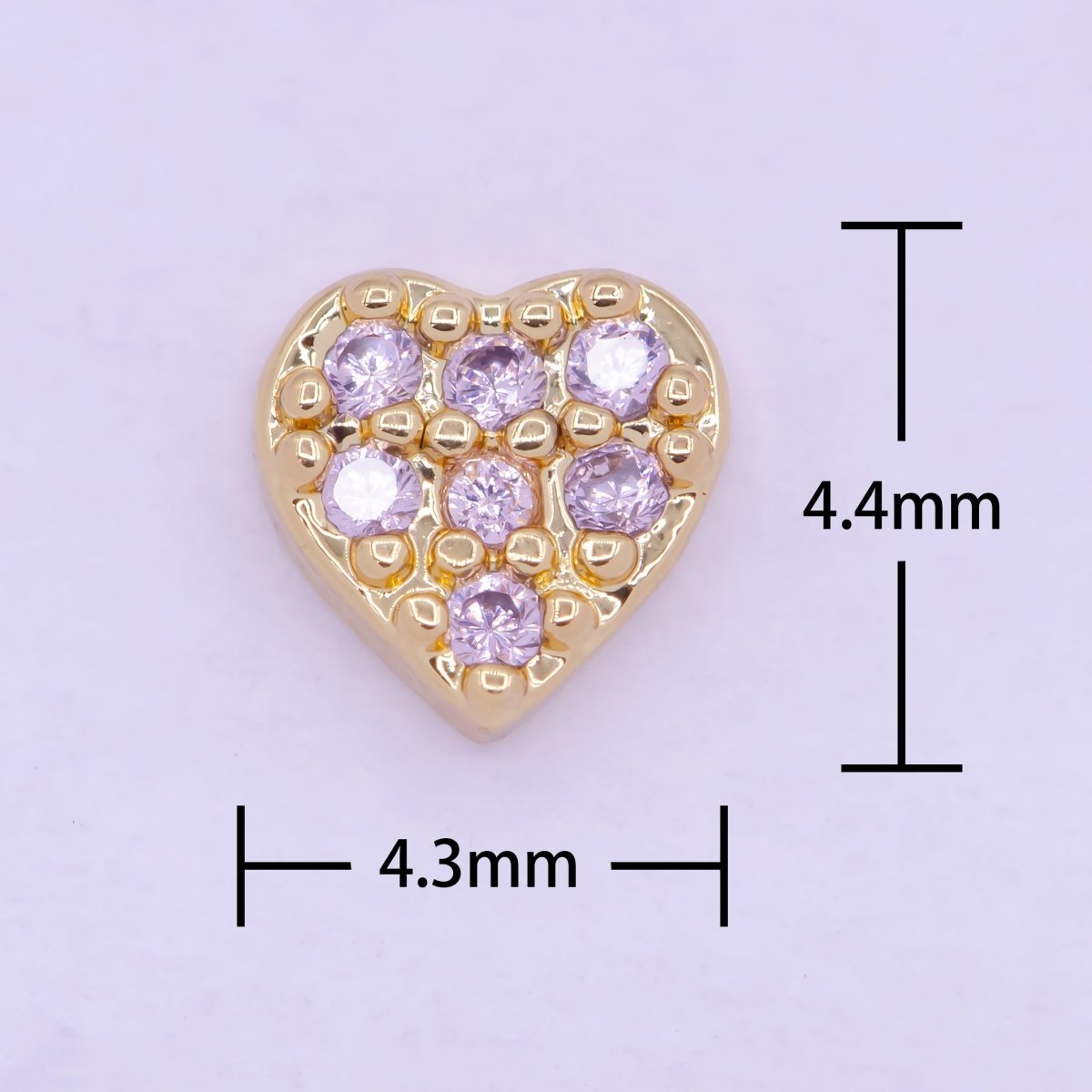 Gold Filled Personalized Locket Bead: Clear Fuchsia Pink Heart, Star Pawprint Clover, Horseshoe Lips Cross Bolt L-839~L-841