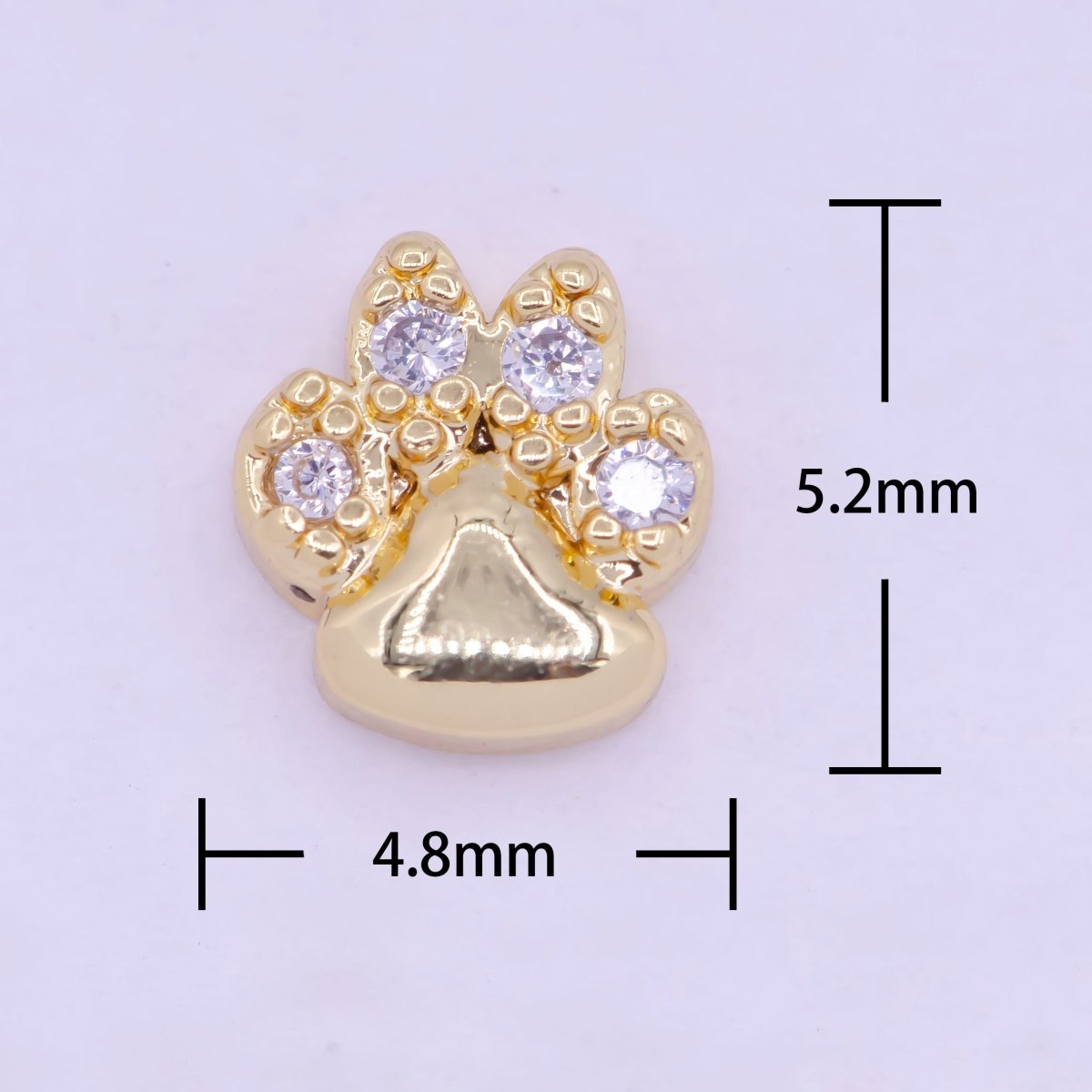 Gold Filled Personalized Locket Bead: Clear Fuchsia Pink Heart, Star Pawprint Clover, Horseshoe Lips Cross Bolt L-839~L-841