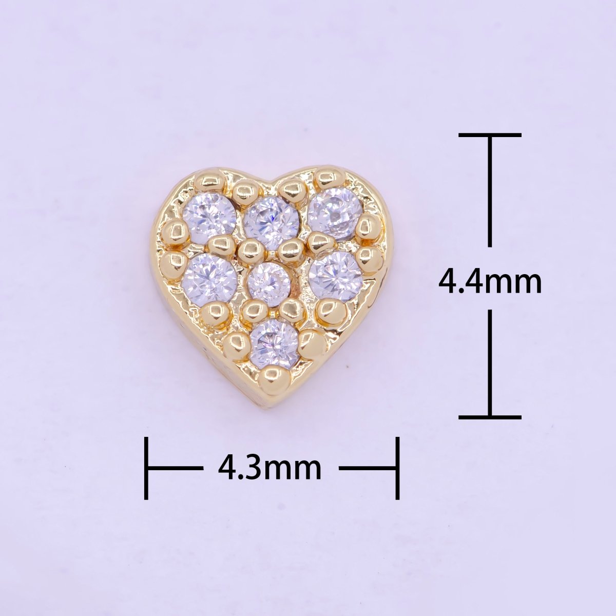 Gold Filled Personalized Locket Bead: Clear Fuchsia Pink Heart, Star Pawprint Clover, Horseshoe Lips Cross Bolt L-839~L-841