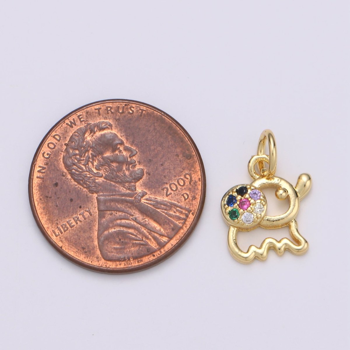 Gold Filled Rainbow Elephant Charm D-803 - DLUXCA