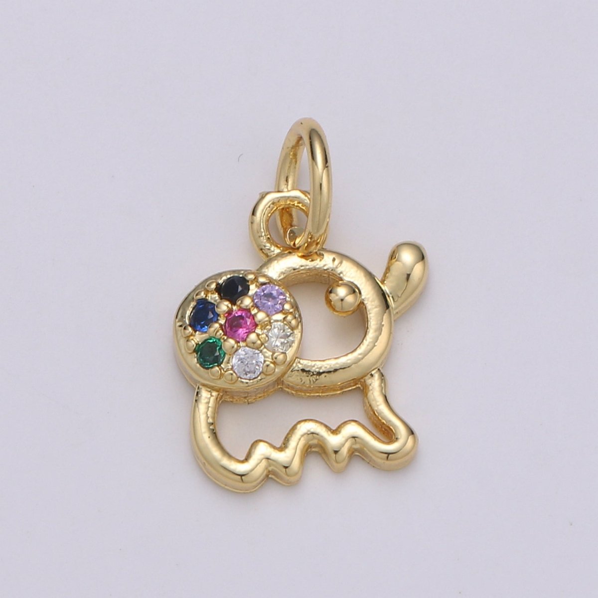 Gold Filled Rainbow Elephant Charm D-803 - DLUXCA