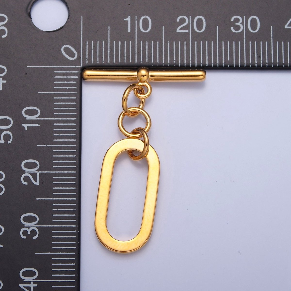 Gold Filled Rectangular Long Oval Toggle Clasps Closure in Gold & Silver  L-747~L-749