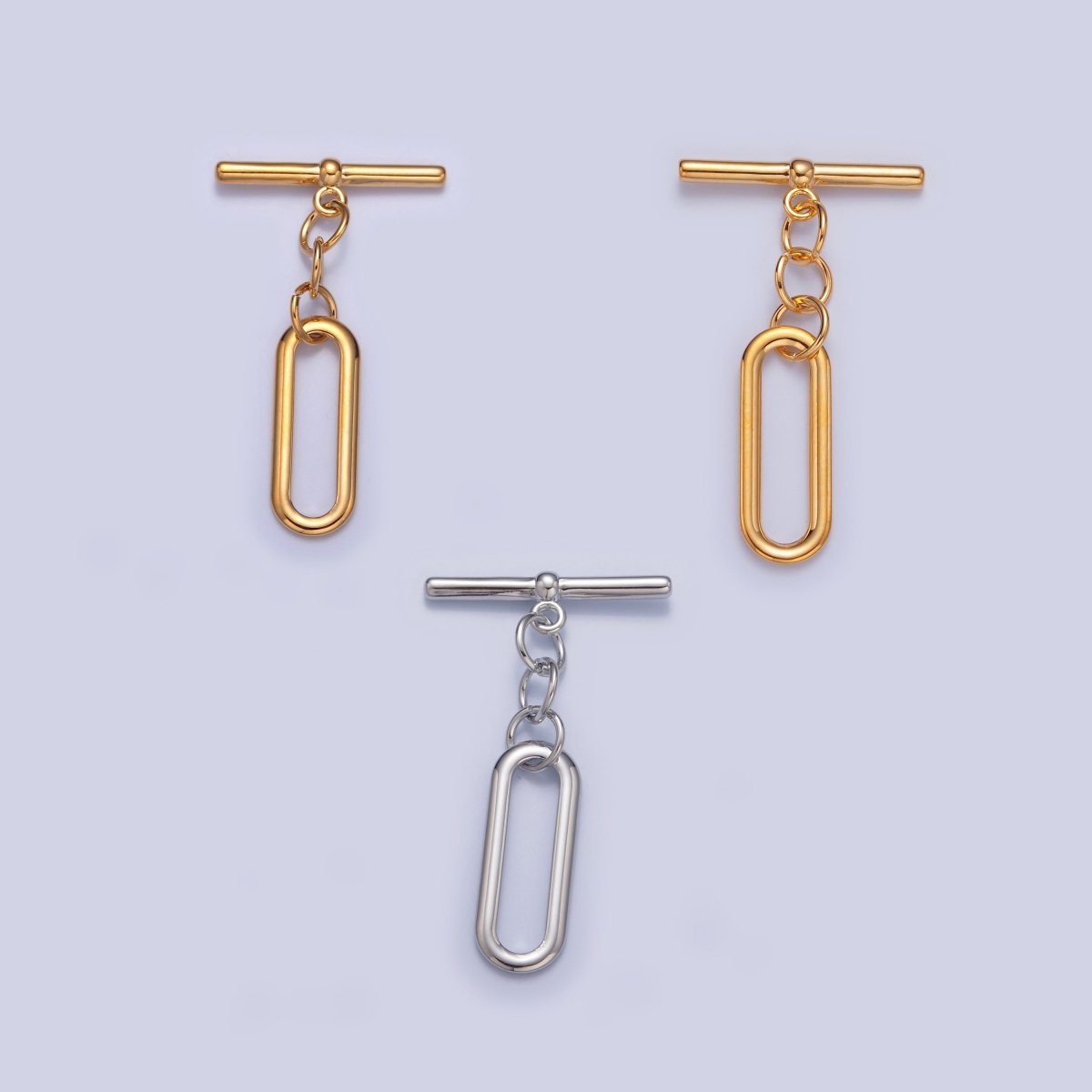 Gold Filled Rectangular Oval Toggle Clasps Closure in Gold & Silver L-753~L-755