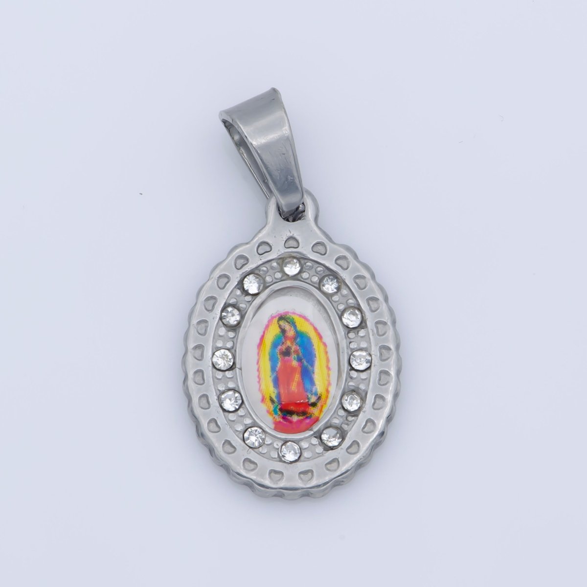 Gold Filled Religious Catholic Mother Mary Cubic Zirconia Pray Necklace Pendant Bracelet Beads Charm Bails for Jewelry Making J-374J-652