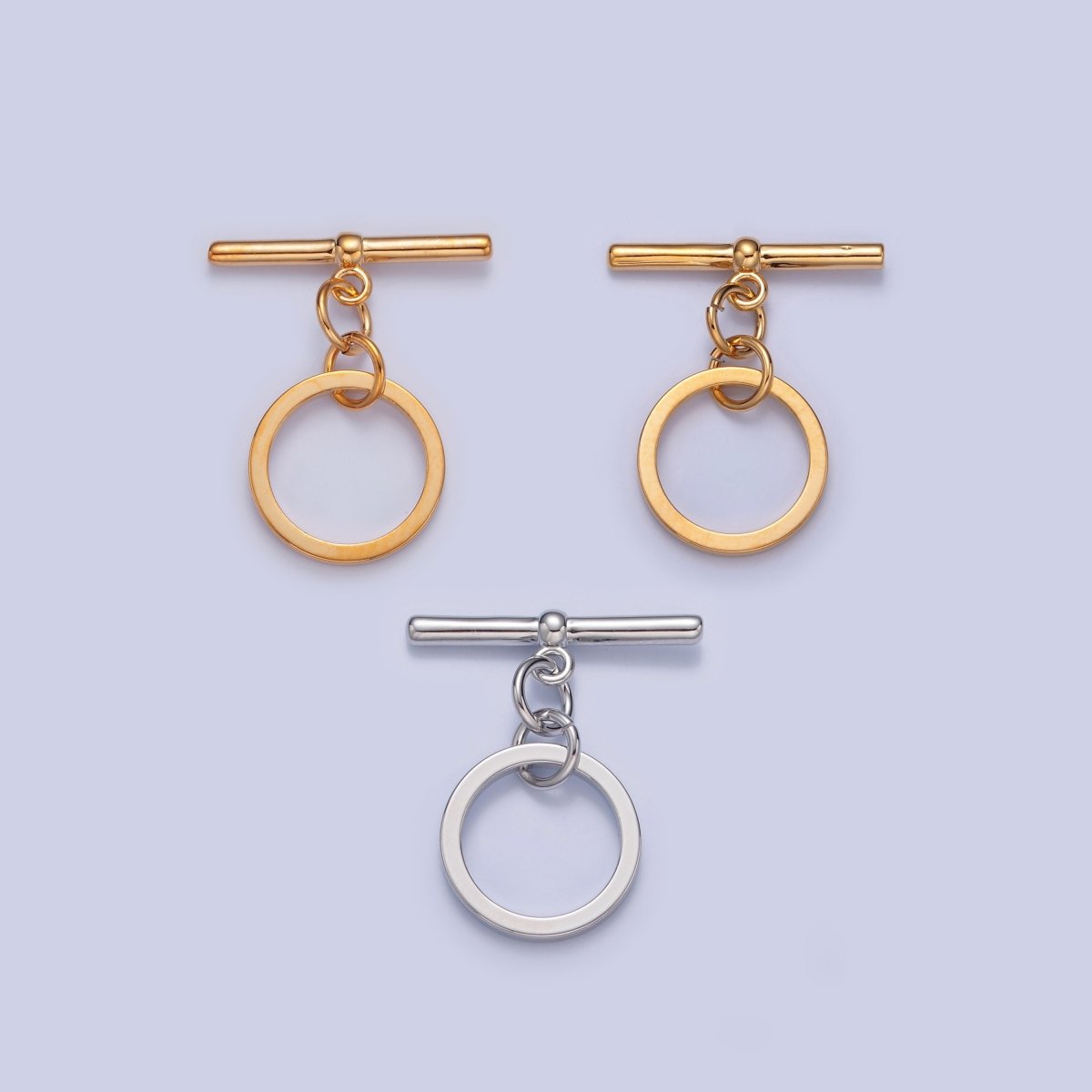 Gold Filled Round Toggle Clasps Closure in Gold & Silver  L-750~L-752