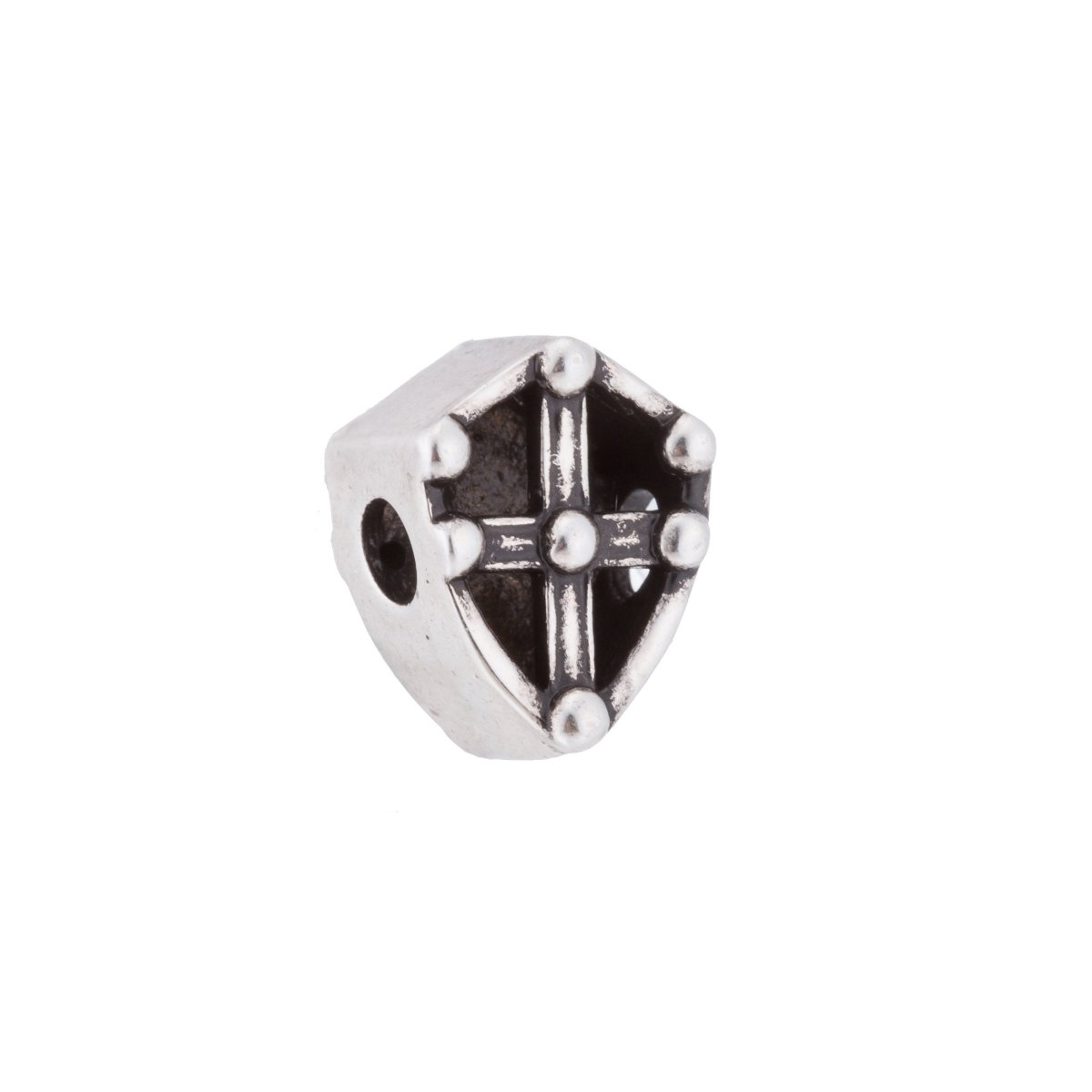 Gold Filled Royal Shield CZ Micro Pave Beads, CZ Micro Pave Shield Connector, For Bracelet Making Supply Findings, Hole Size 1.5mm | B-055