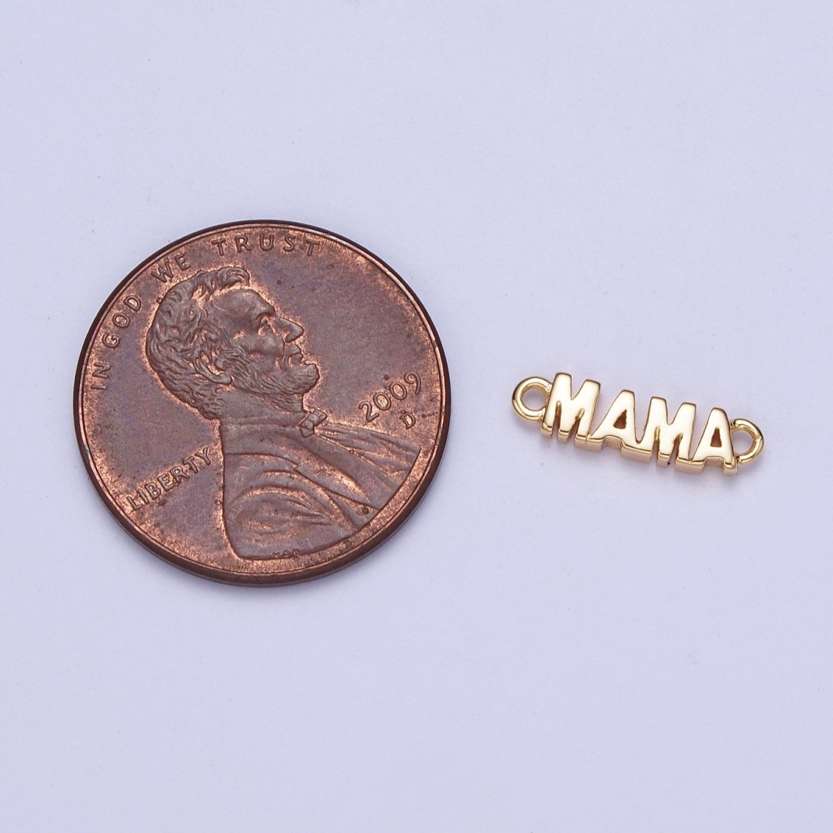 Gold Filled S925 Sterling Silver MAMA Script Charm Link Connector For Mother's Day Jewelry Supply Component G-709 G-710
