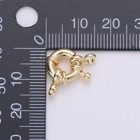 Gold Filled Sailor's Clasp, Large Spring Ring Include Loops 10mm / 13mm / 15mm / 17mm / 19mm / 21mm for Large Necklace, Bracelet, Anklets Findings K-004 - K-006 K-276 - K-278 K-615 K-568