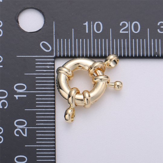 Gold Filled Sailor's Clasp, Large Spring Ring Include Loops 10mm / 13mm / 15mm / 17mm / 19mm / 21mm for Large Necklace, Bracelet, Anklets Findings K-004 - K-006 K-276 - K-278 K-615 K-568