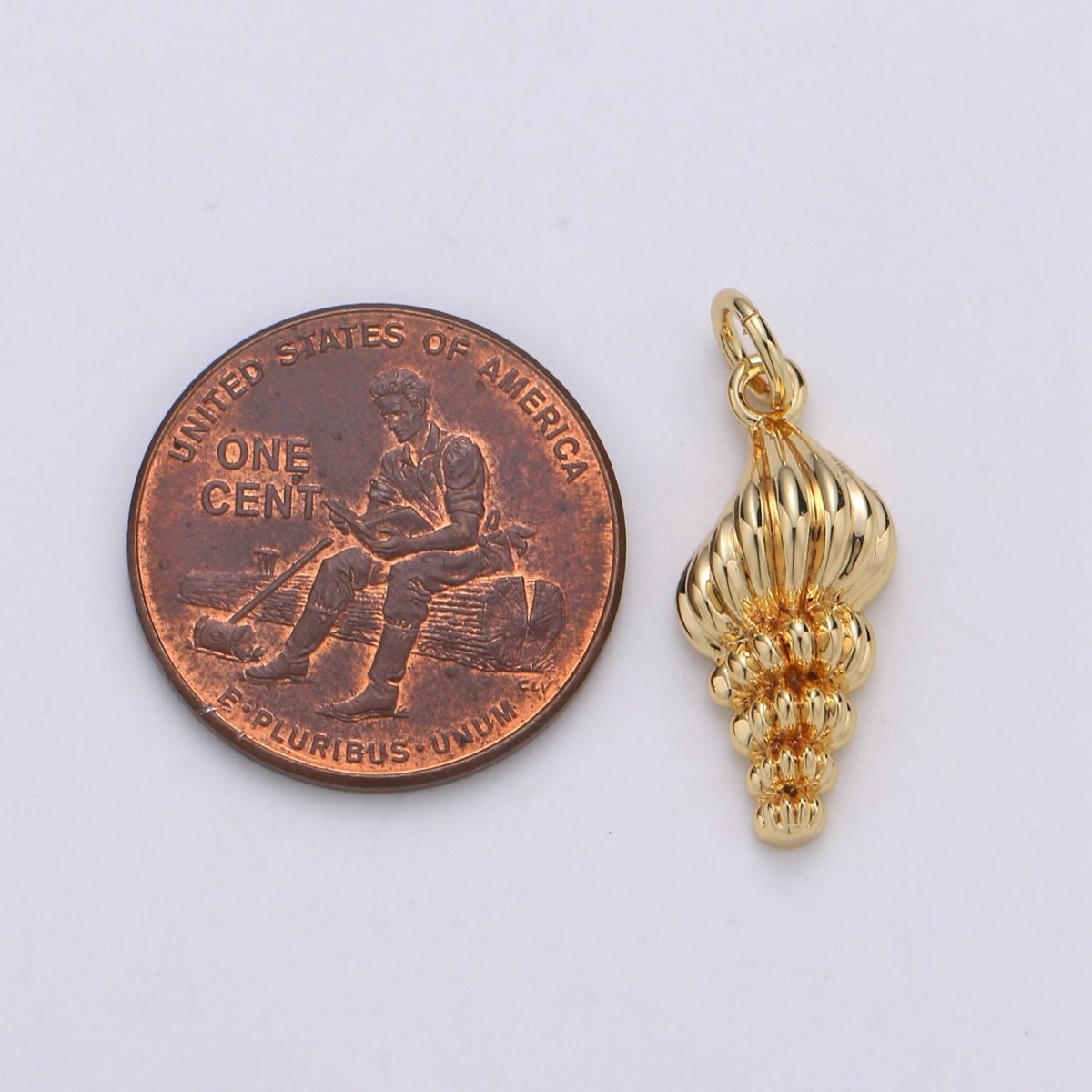 Gold Filled Sea Shell Conch Shell Charm - D-795 - DLUXCA