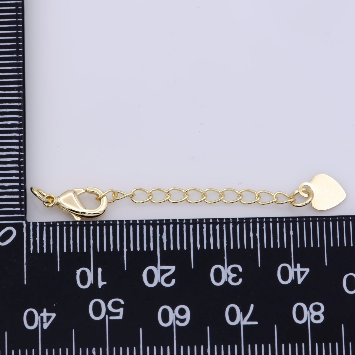 Gold Filled / Silver Chain Extender For Necklace Bracelet Supply Component Findings Extenders w/ Heart charm + Lobster Clasp L-467 L-468