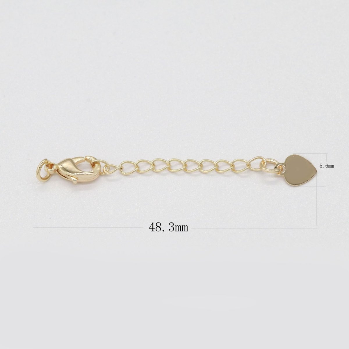 Gold Filled / Silver Chain Extender For Necklace Bracelet Supply Component Findings Extenders w/ Heart charm + Lobster Clasp L-467 L-468