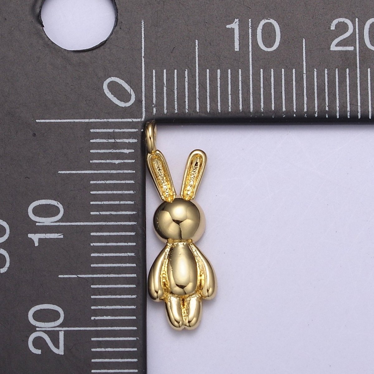 Gold Filled small balloon rabbit Charm Tiny bunny pendant for Kids Jewelry Necklace Bracelet Earring Supply N-664 N-665