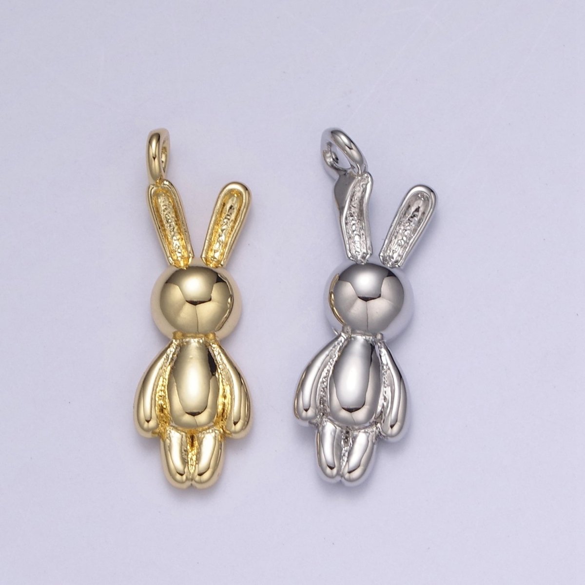 Gold Filled small balloon rabbit Charm Tiny bunny pendant for Kids Jewelry Necklace Bracelet Earring Supply N-664 N-665
