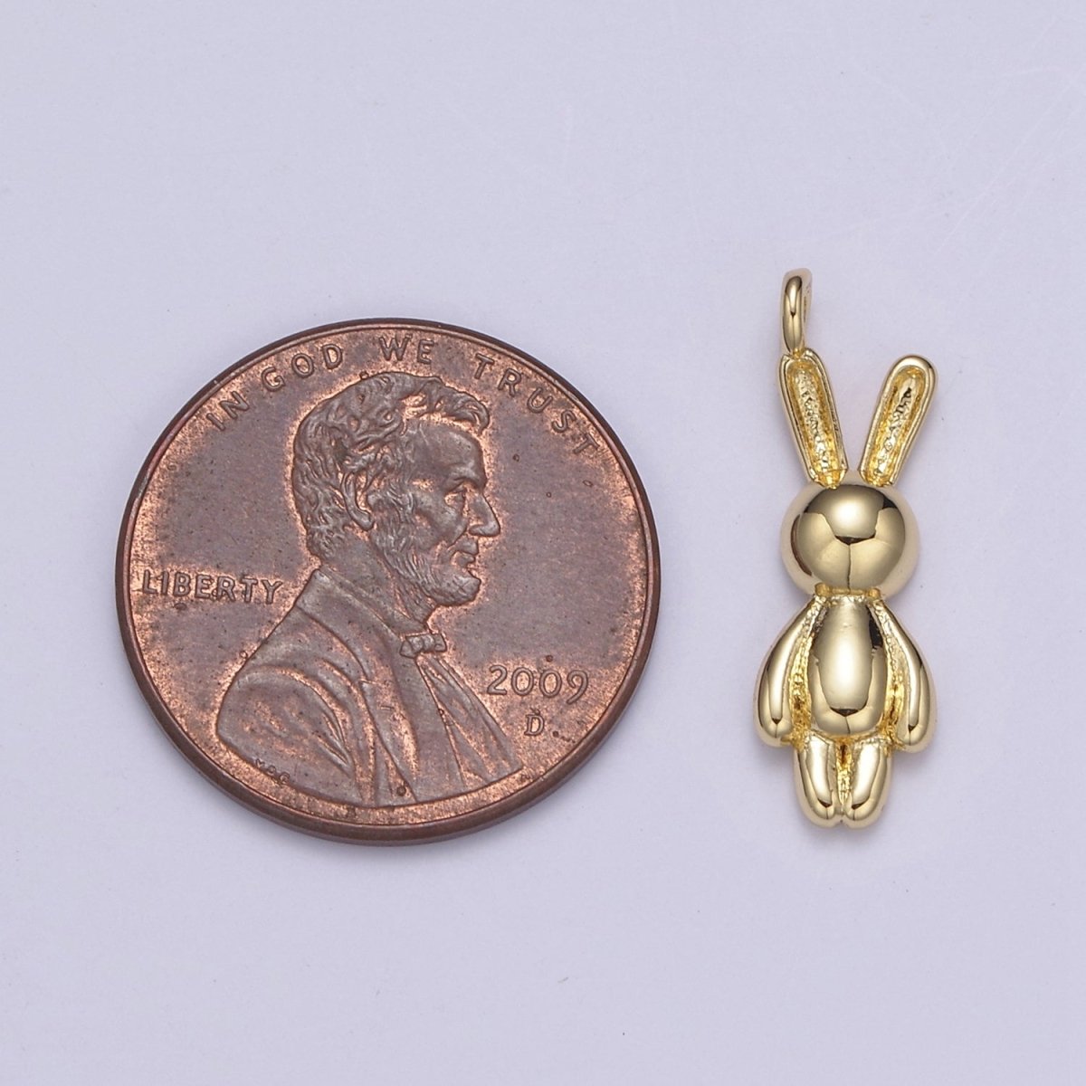 Gold Filled small balloon rabbit Charm Tiny bunny pendant for Kids Jewelry Necklace Bracelet Earring Supply N-664 N-665