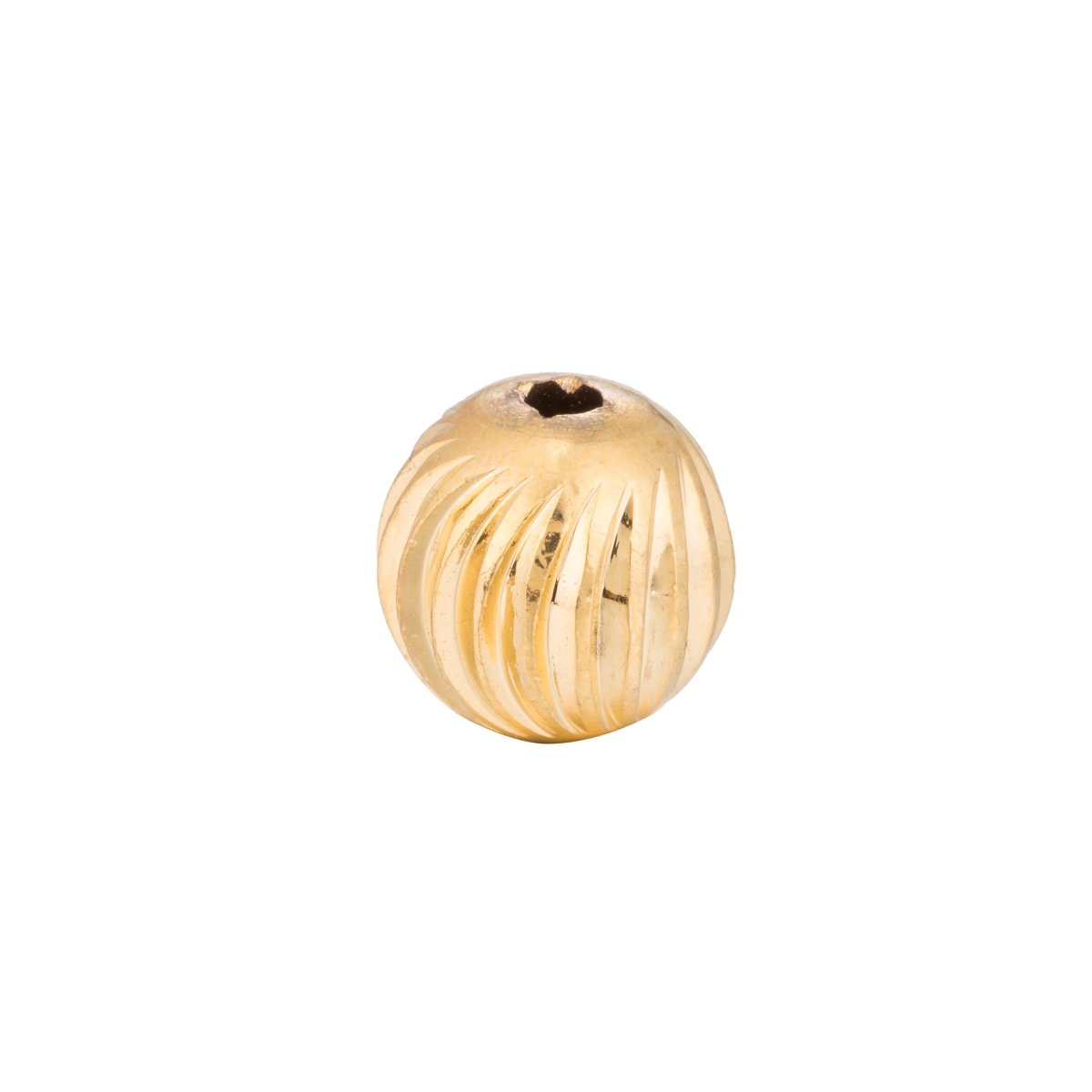Gold Filled Spacer, Round, Circle, Ball, Ornament, Neutral, Textured, Stripped Bracelet Charm Bead Finding Connector For Jewelry Making, B-269 - DLUXCA