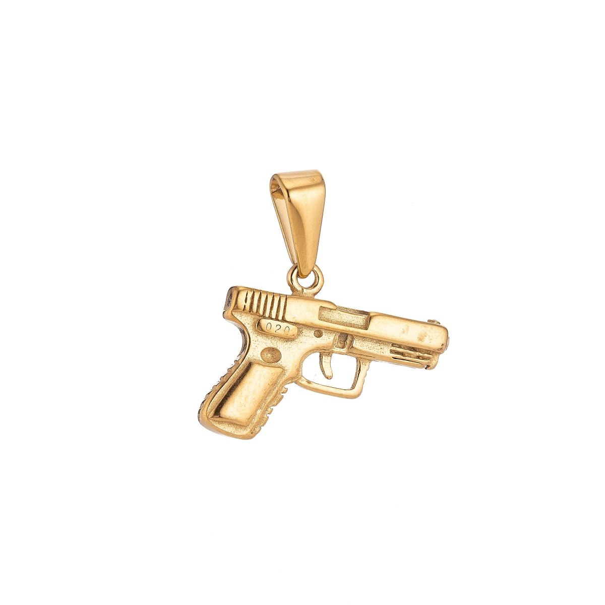 Gold Filled Stainless Steel Gun Pistol Charmp Pendant w/ Bails Findings for Earring Necklace Jewelry Making Supplies J-380