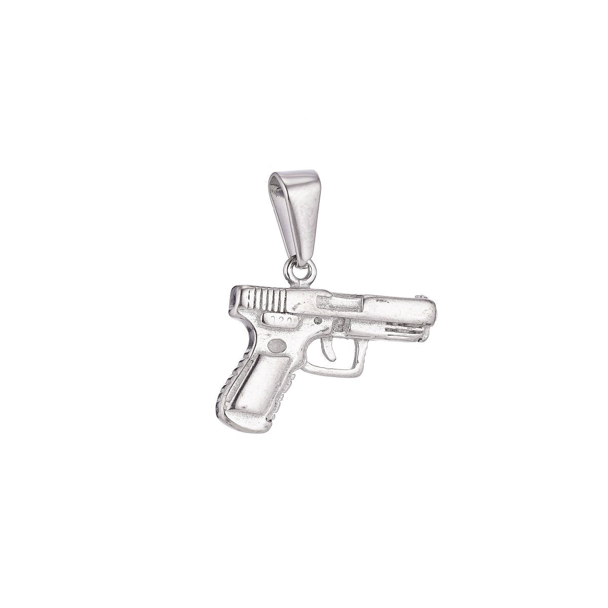 Gold Filled Stainless Steel Gun Pistol Charmp Pendant w/ Bails Findings for Earring Necklace Jewelry Making Supplies J-380