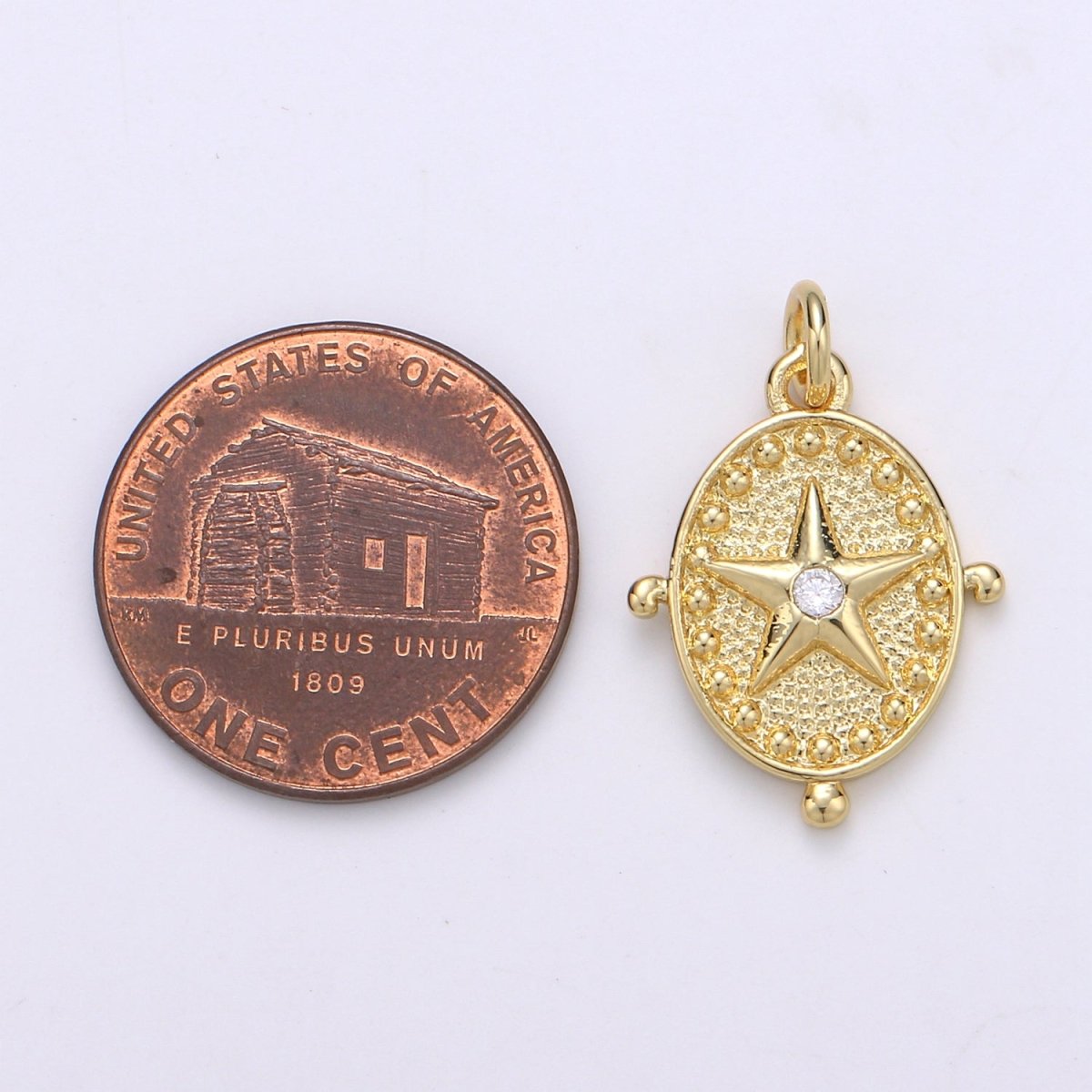 Gold Filled Star Compass Charm D-868 - DLUXCA