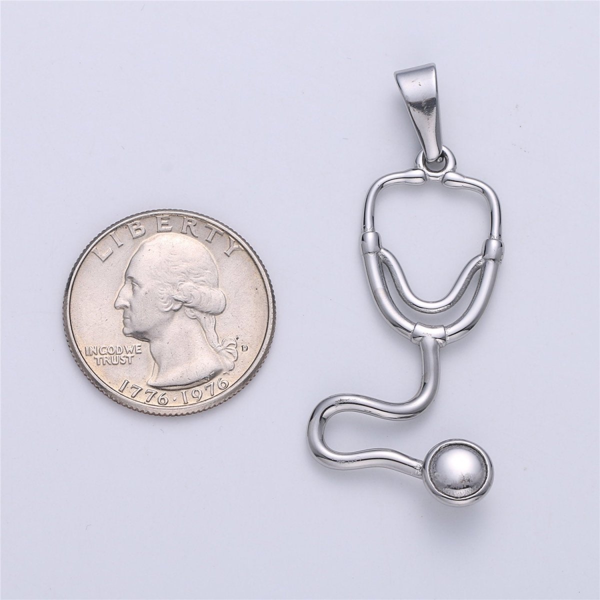 Gold Filled Stethoscope Pendant ,Silver Stethoscope Charm ,Gold Stethoscope for Doctor Nurse,Medical StudentPhysician Gift Jewelry J-671